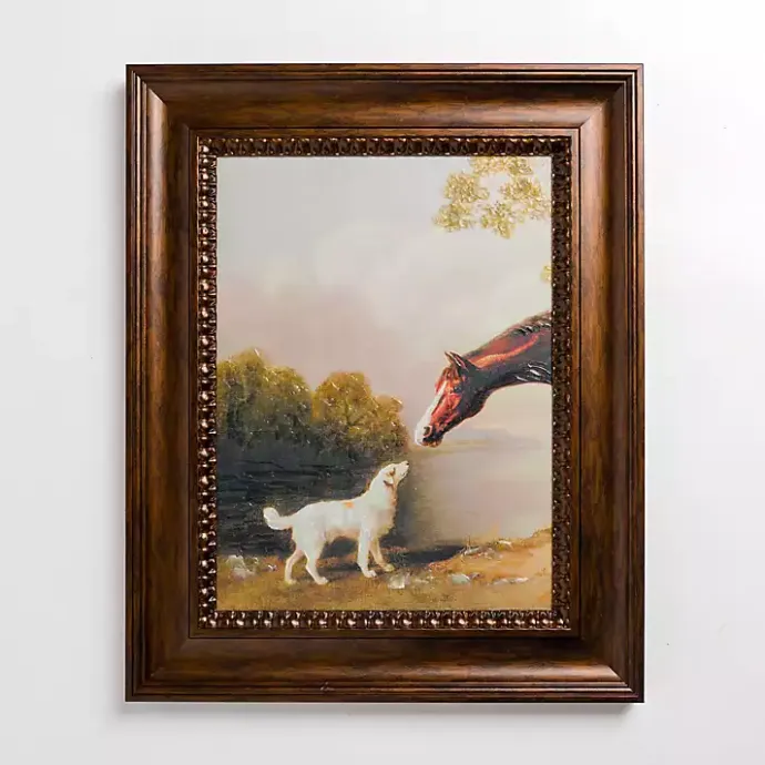 Hot Kirklands Home Horse and Dog Vintage Framed Art Print Multi