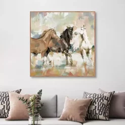 Kirklands Home Horse Country Framed Canvas Art Print Brown
