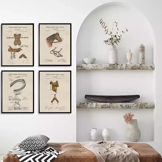 Discount Kirklands Home Horse Patents Framed Art Prints, Set of 4