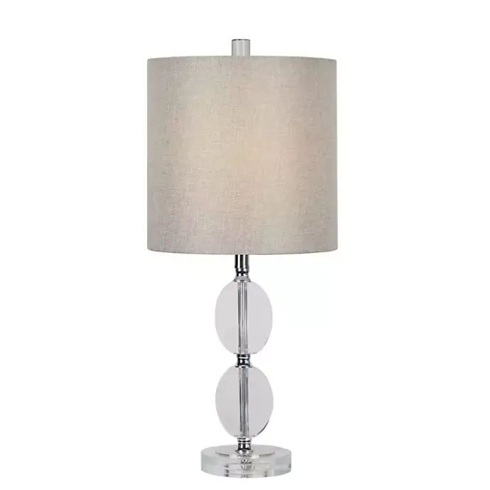 Discount Kirklands Home Hourglass Crystal and Silver Metal Table Lamp