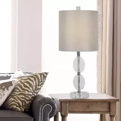 Discount Kirklands Home Hourglass Crystal and Silver Metal Table Lamp