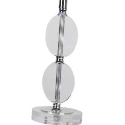 Discount Kirklands Home Hourglass Crystal and Silver Metal Table Lamp