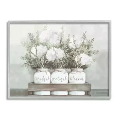 Discount Kirklands Home Hydrangea Bouquets Framed Wood Wall Plaque White