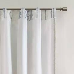 Discount Kirklands Home Imani Chenille Stripe Curtain Panel, 95 in. Blue