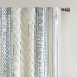 Discount Kirklands Home Imani Chenille Stripe Curtain Panel, 95 in. Blue