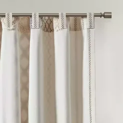 Online Kirklands Home Imani Cream Chenille Stripe Curtain Panel, 84 in. Ivory