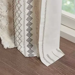 Online Kirklands Home Imani Cream Chenille Stripe Curtain Panel, 84 in. Ivory