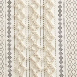 Online Kirklands Home Imani Cream Chenille Stripe Curtain Panel, 84 in. Ivory