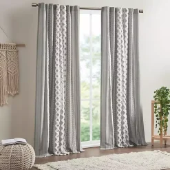 Clearance Kirklands Home Imani Chenille Stripe Curtain Panel, 84 in. Gray