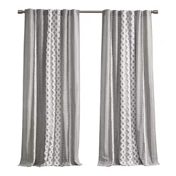 Clearance Kirklands Home Imani Chenille Stripe Curtain Panel, 84 in. Gray