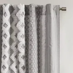 Clearance Kirklands Home Imani Chenille Stripe Curtain Panel, 84 in. Gray