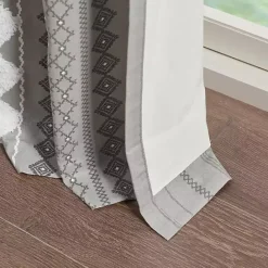 Clearance Kirklands Home Imani Chenille Stripe Curtain Panel, 84 in. Gray