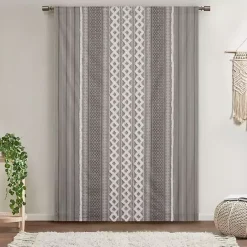 Clearance Kirklands Home Imani Chenille Stripe Curtain Panel, 84 in. Gray