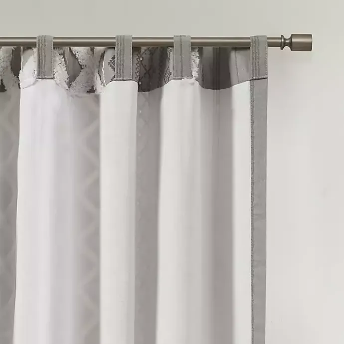 Outlet Kirklands Home Imani Chenille Stripe Curtain Panel, 95 in. Gray
