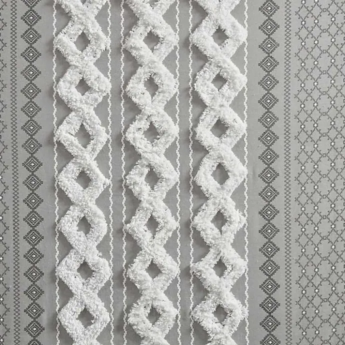 Outlet Kirklands Home Imani Chenille Stripe Curtain Panel, 95 in. Gray
