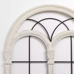 Kirklands Home Imogen White Arched Windowpane Wall Plaque