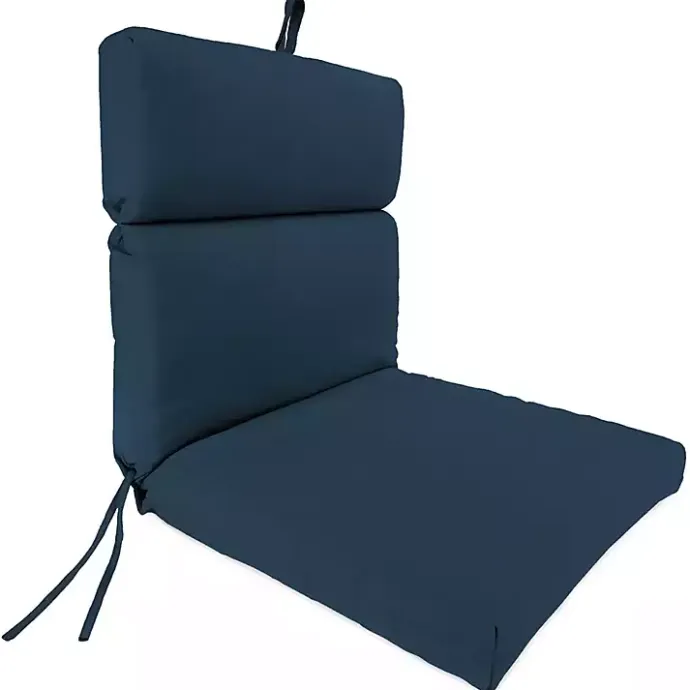 New Kirklands Home Indigo Canvas French Edge Outdoor Chair Cushion Blue