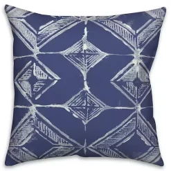 Discount Kirklands Home Indigo Diamonds Outdoor Throw Pillow Blue