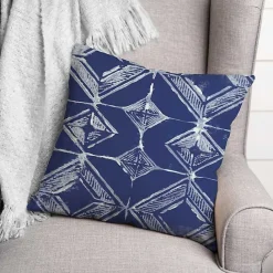 Discount Kirklands Home Indigo Diamonds Outdoor Throw Pillow Blue