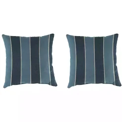 Best Kirklands Home Indigo Stripe Wickenburg Outdoor Pillows, Set of 2 Blue