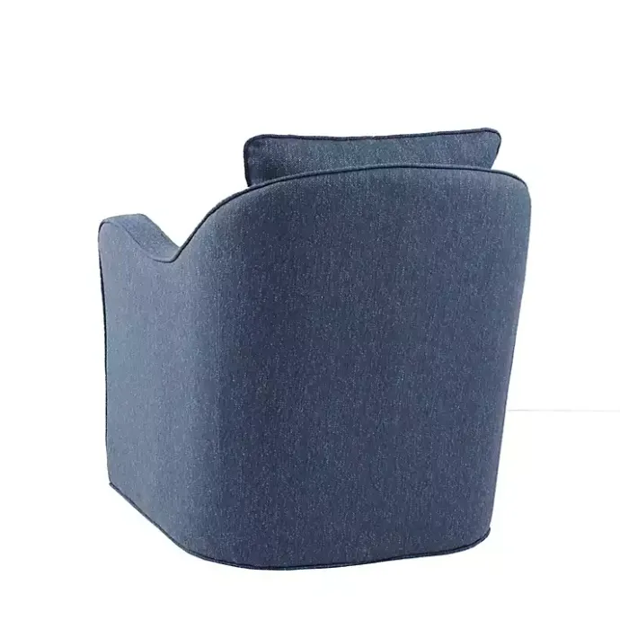Clearance Kirklands Home Indigo Swivel Upholstered Wide Seat Accent Chair Blue
