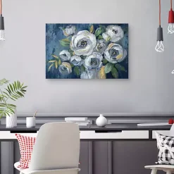 Best Kirklands Home Indigo Touch of Gold Canvas Art Print, 36x24 in. Blue