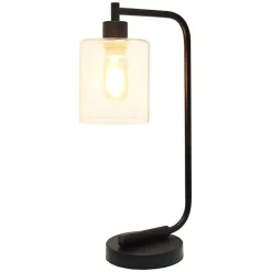 Kirklands Home Industrial Black Iron Desk Lamp Clear