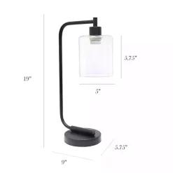 Kirklands Home Industrial Black Iron Desk Lamp Clear