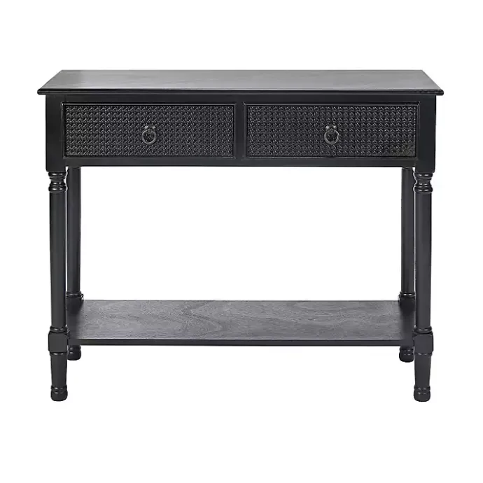 Discount Kirklands Home Irma Textured Drawers Console Table Black