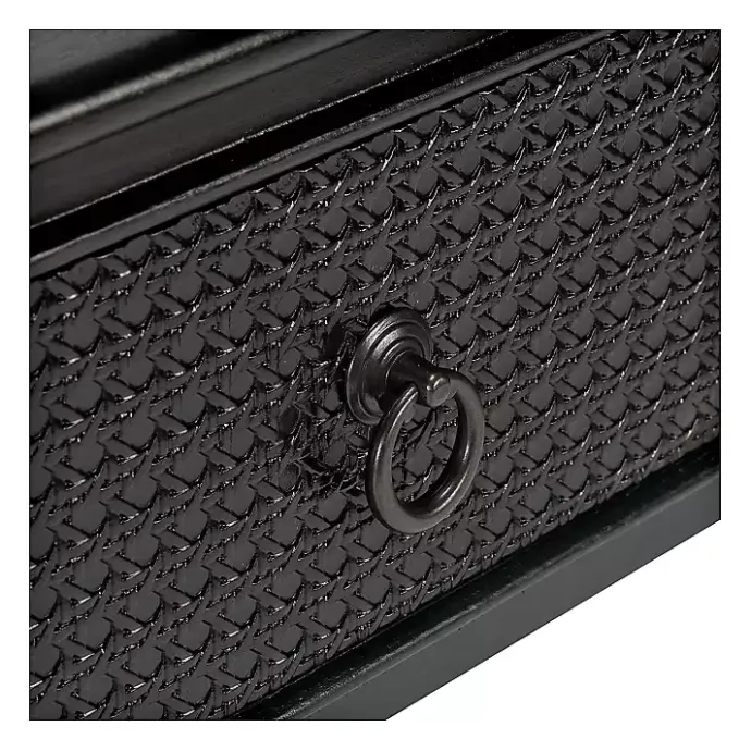 Discount Kirklands Home Irma Textured Drawers Console Table Black