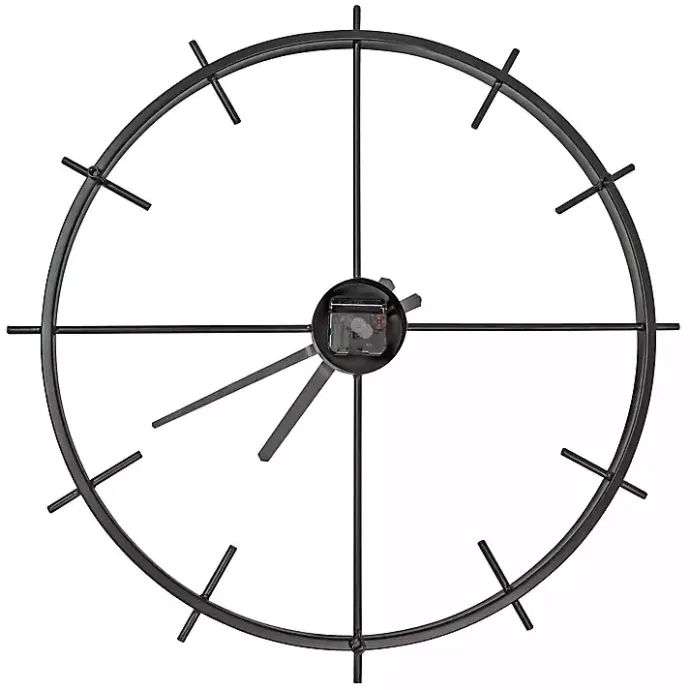 New Kirklands Home Isaac Black Modern Wall Clock