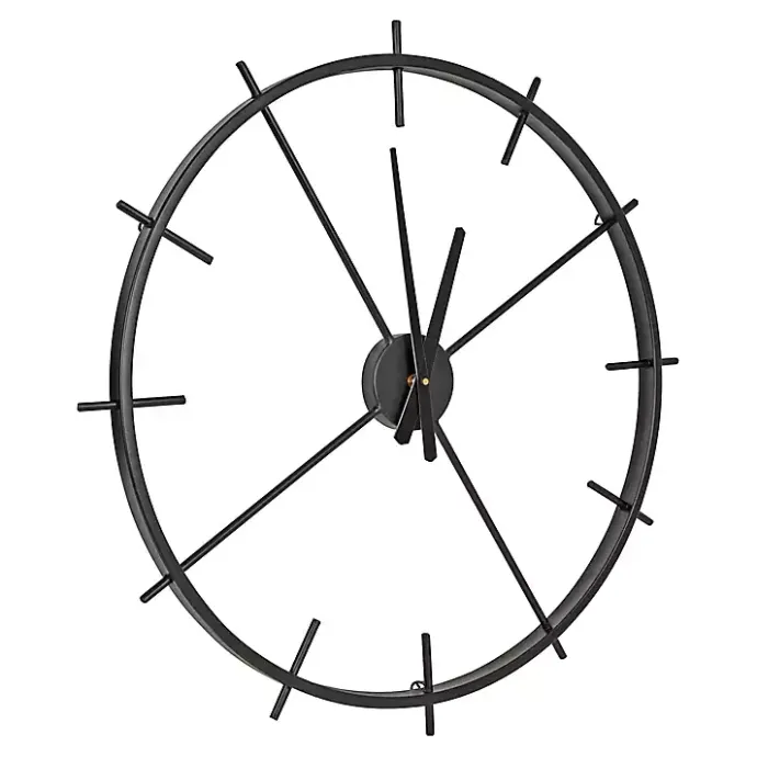 New Kirklands Home Isaac Black Modern Wall Clock
