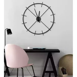 New Kirklands Home Isaac Black Modern Wall Clock