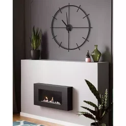 New Kirklands Home Isaac Black Modern Wall Clock