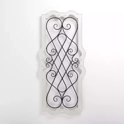 Sale Kirklands Home Isabel White Wood and Metal Wall Plaque