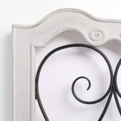 Sale Kirklands Home Isabel White Wood and Metal Wall Plaque