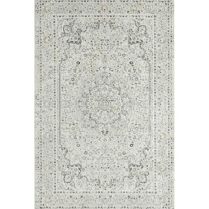 Outlet Kirklands Home Isabella Gray and Ivory Area Rug, 4x6