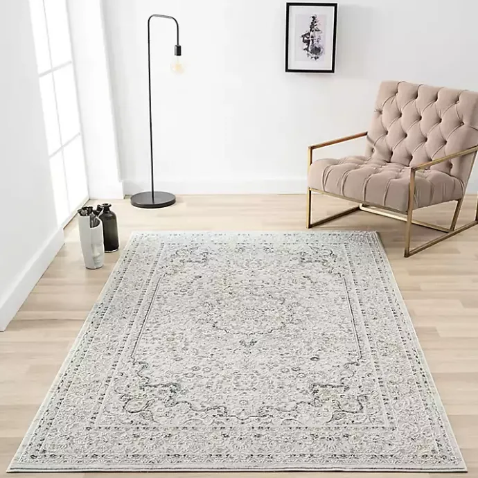 Outlet Kirklands Home Isabella Gray and Ivory Area Rug, 4x6