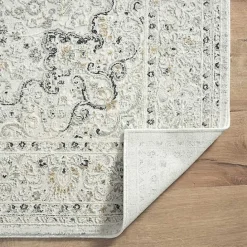 Discount Kirklands Home Isabella Gray and Ivory Area Rug, 5x7