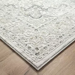 Discount Kirklands Home Isabella Gray and Ivory Area Rug, 5x7