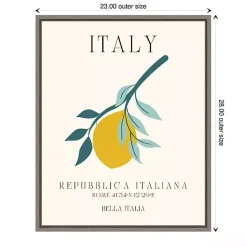 Hot Kirklands Home Italy Lemon Poster Framed Canvas Art Print
