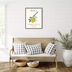 Hot Kirklands Home Italy Lemon Poster Framed Canvas Art Print