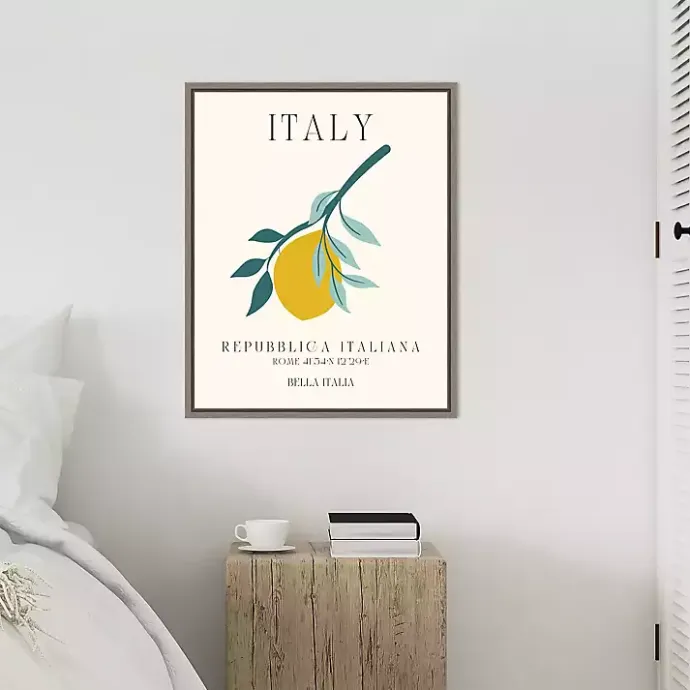 Hot Kirklands Home Italy Lemon Poster Framed Canvas Art Print