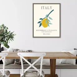 Hot Kirklands Home Italy Lemon Poster Framed Canvas Art Print