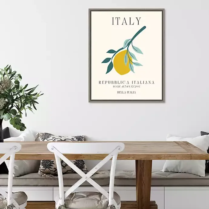 Hot Kirklands Home Italy Lemon Poster Framed Canvas Art Print