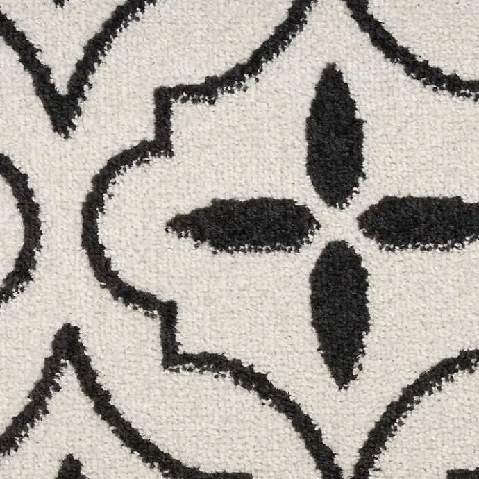 Kirklands Home Ivory & Black Quatrefoil Indoor/Outdoor Rug, 4x6