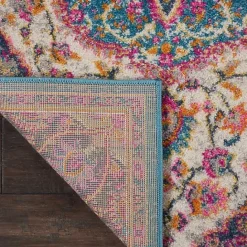 Hot Kirklands Home Ivory & Multi Floral Medallion Runner, 2x10