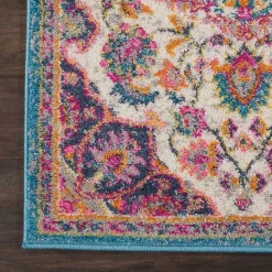 Hot Kirklands Home Ivory & Multi Floral Medallion Runner, 2x10