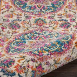 Hot Kirklands Home Ivory & Multi Floral Medallion Runner, 2x10