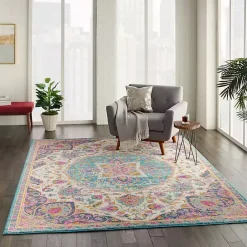 Online Kirklands Home Ivory & Multi Floral Medallion Area Rug, 6x9